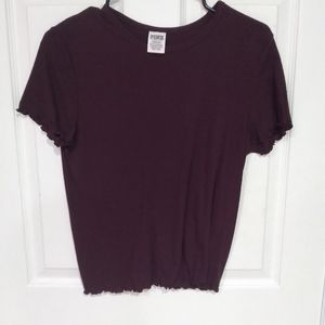 PINK lettuce trim burgundy top